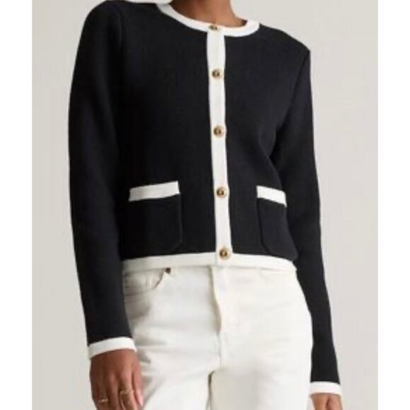 Quince 100% Organic Cotton Sweater Jacket Cardigan NWT Large - Picture 1 of 10